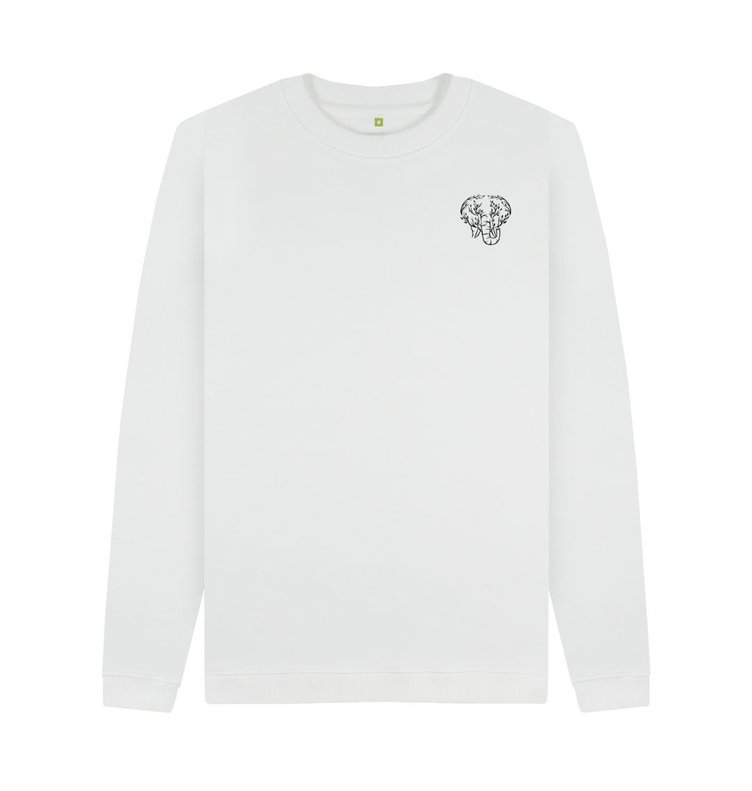 White GreenEarth Elephant Sweater