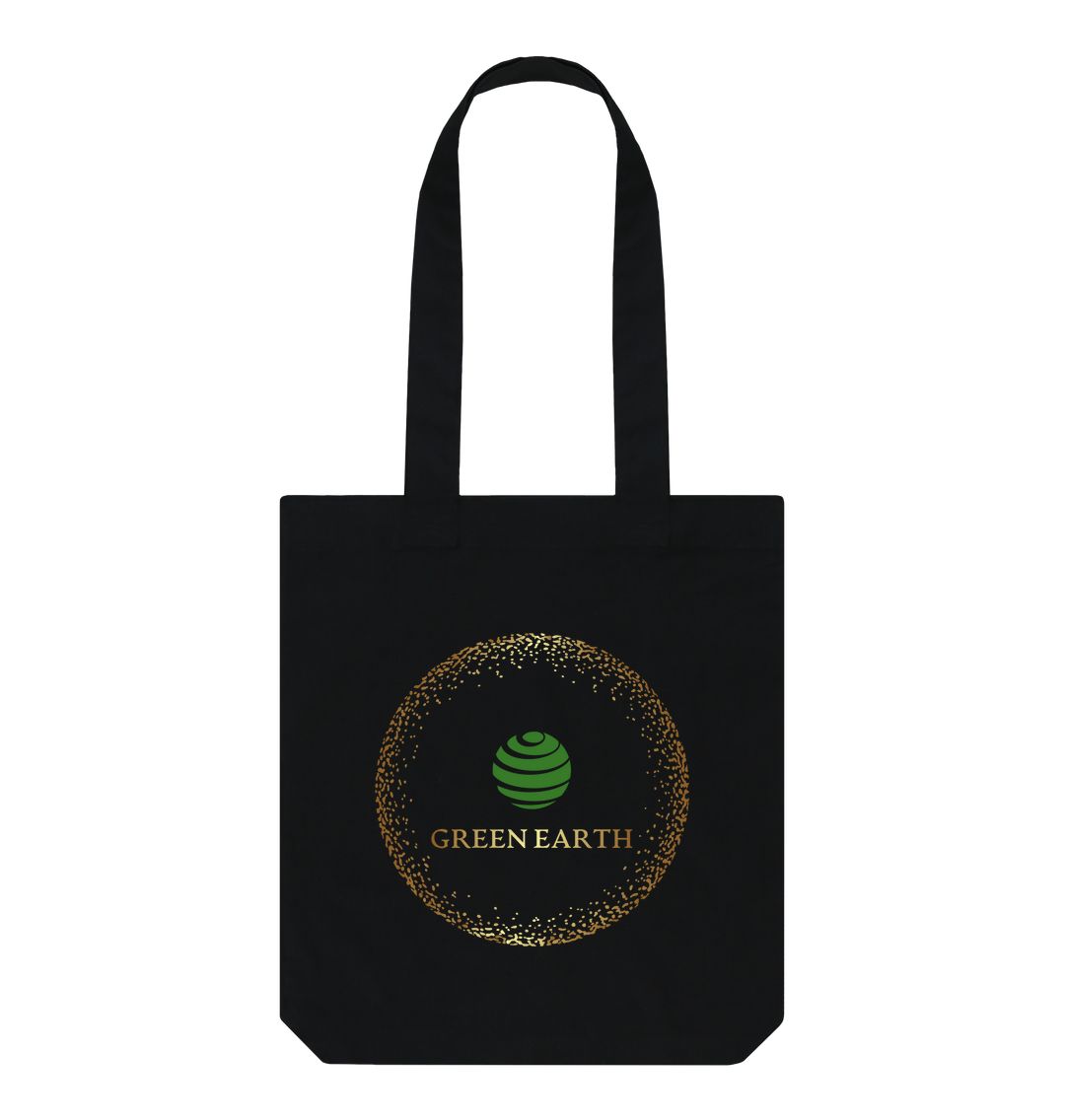 Black Green Earth tote bag