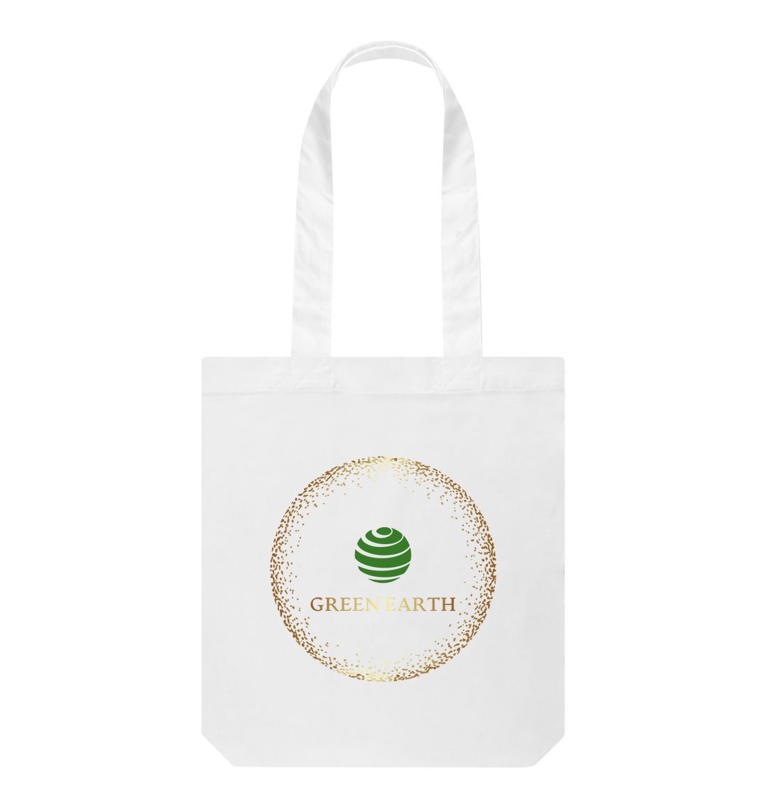 White Green Earth tote bag